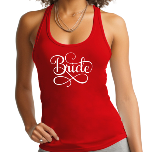Womens Fitness Tank Top Graphic T-shirt Bride Accessories - Wedding