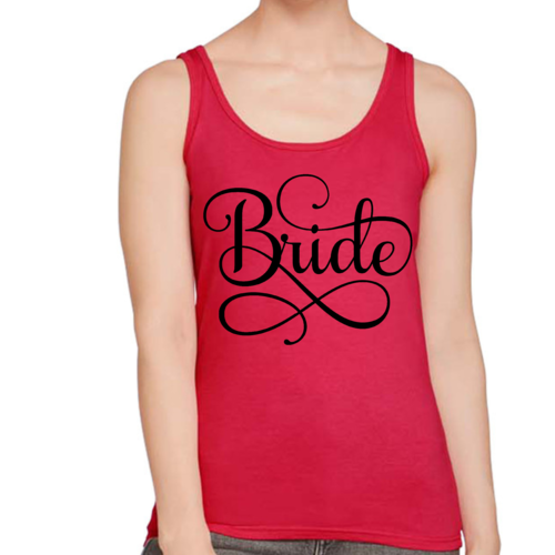 Womens Fitness Tank Top Graphic T-shirt - Bride Accessories - Wedding