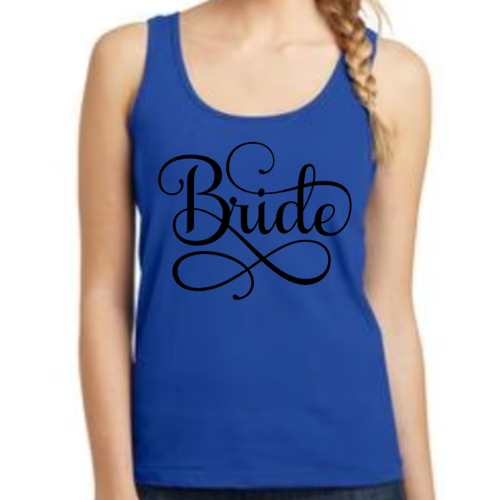 Womens Fitness Tank Top Graphic T-shirt - Bride Accessories - Wedding