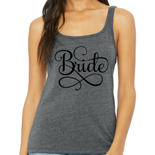 Womens Fitness Tank Top Graphic T-shirt - Bride Accessories - Wedding