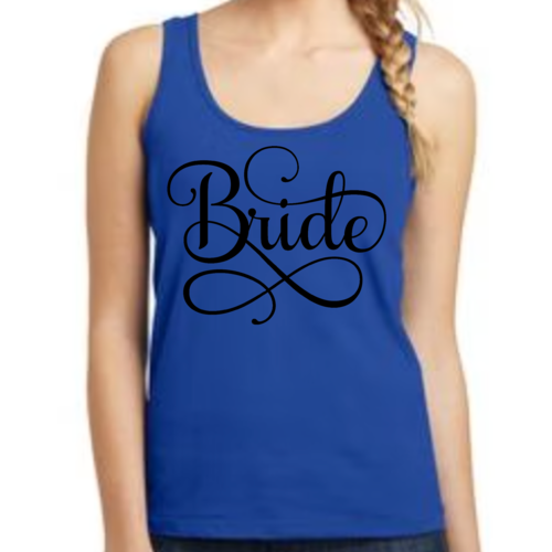 Womens Fitness Tank Top Graphic T-shirt - Bride Accessories - Wedding